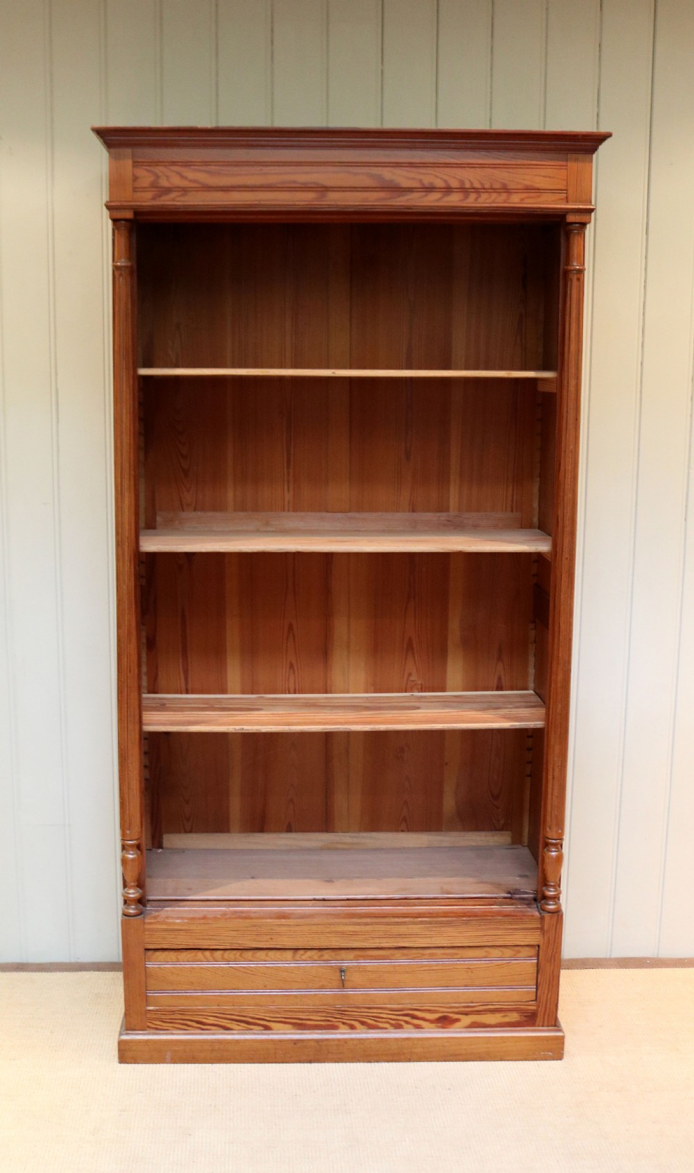 Tall Pitch Pine Open Bookcase View II