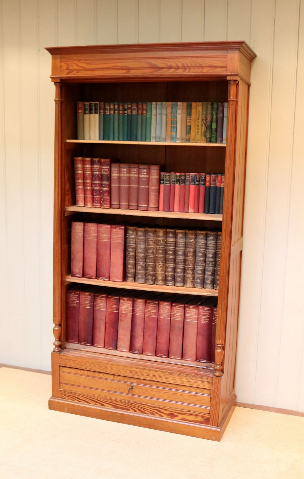 Tall Pitch Pine Open Bookcase View III
