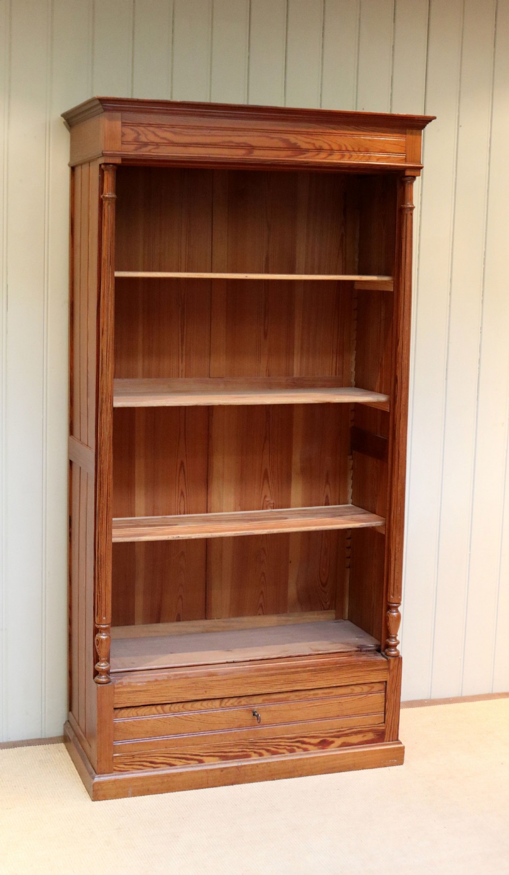 Tall Pitch Pine Open Bookcase View IV
