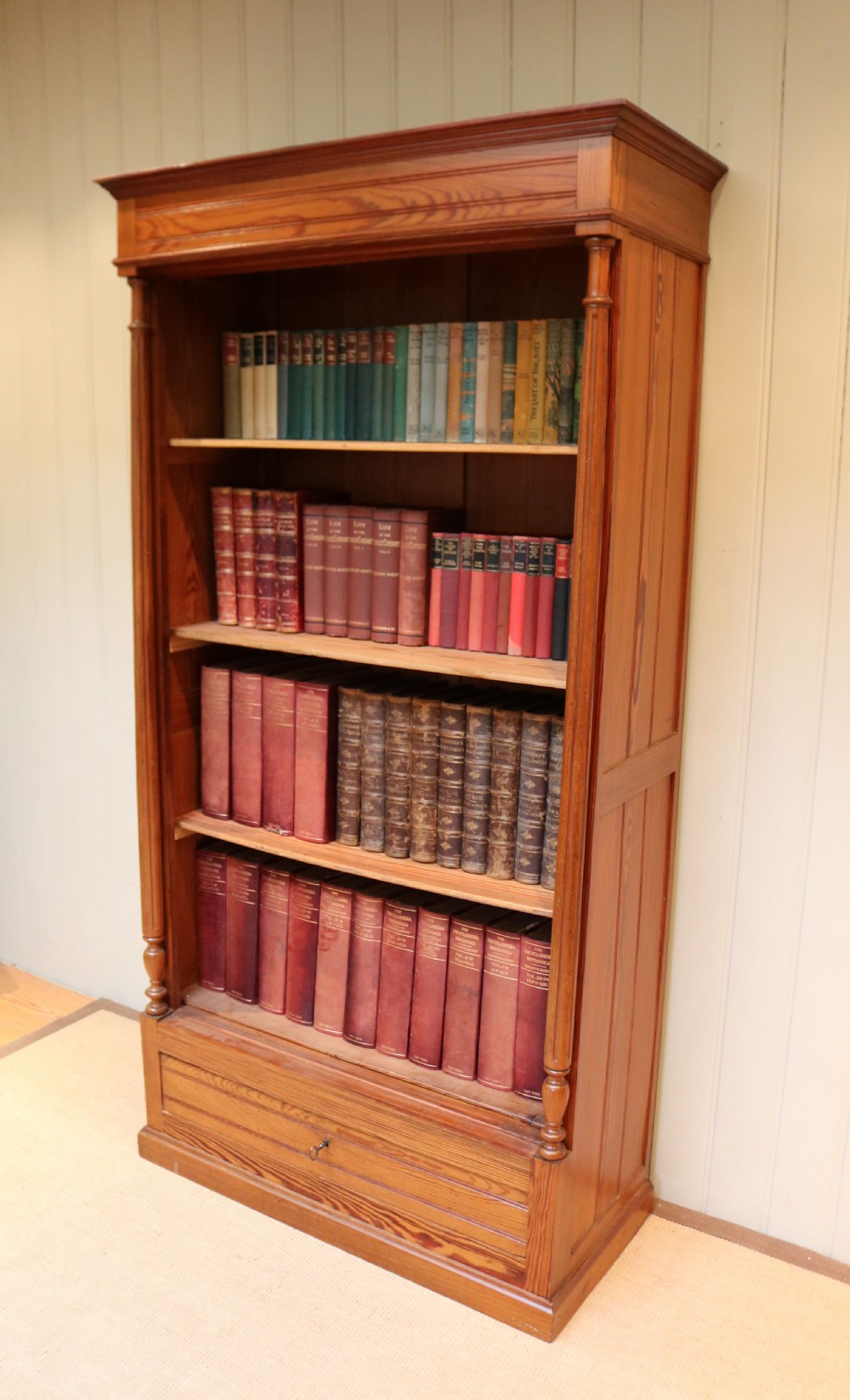 Tall Pitch Pine Open Bookcase View V