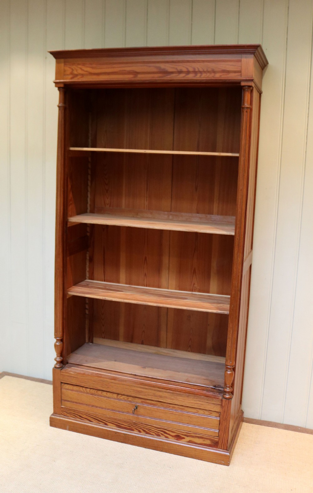 Tall Pitch Pine Open Bookcase View VI
