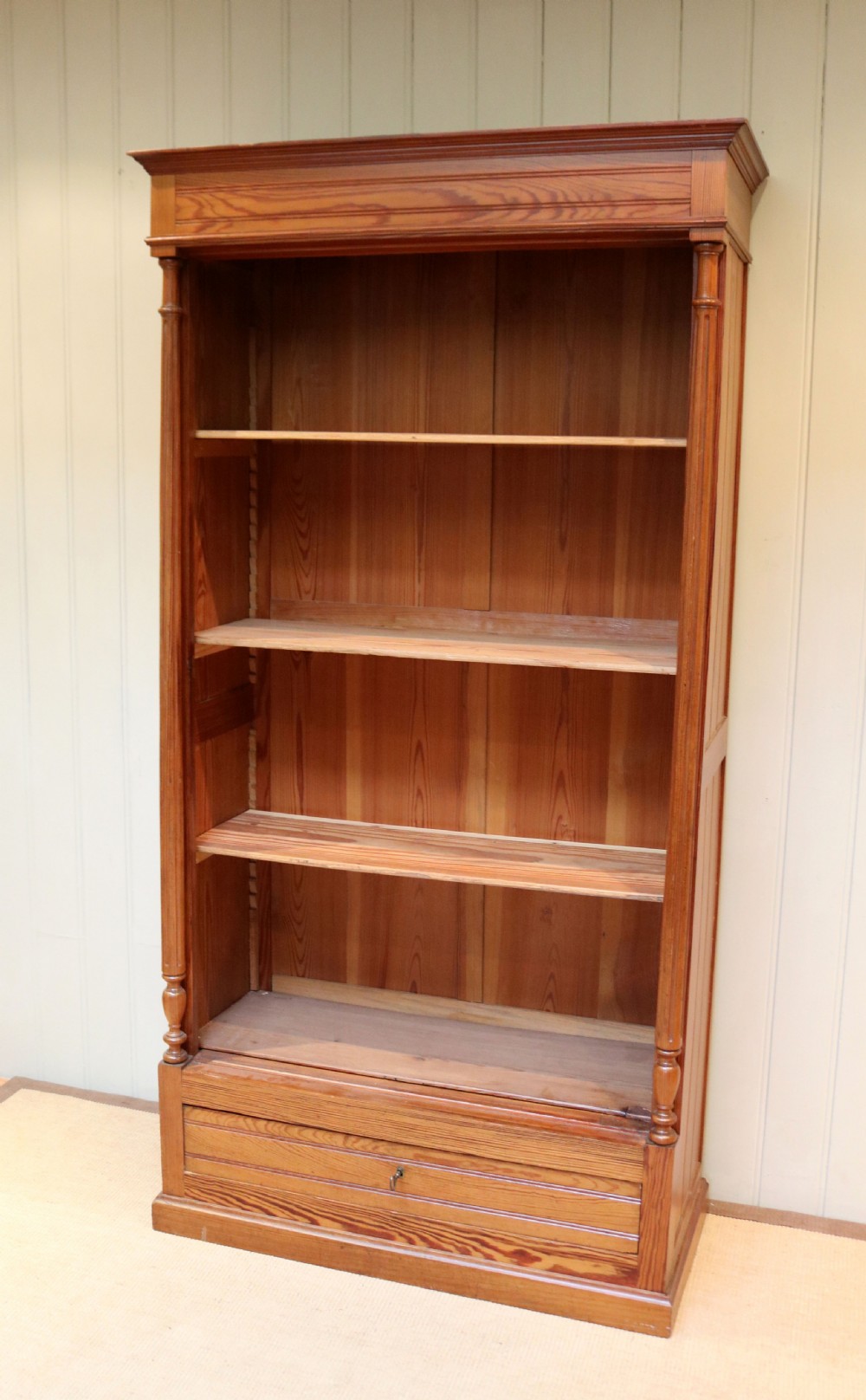 Tall Pitch Pine Open Bookcase View VIII