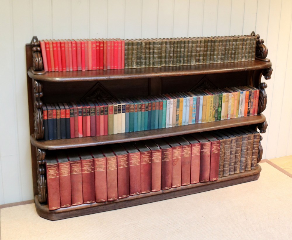 Solid Oak Carved Book Shelves