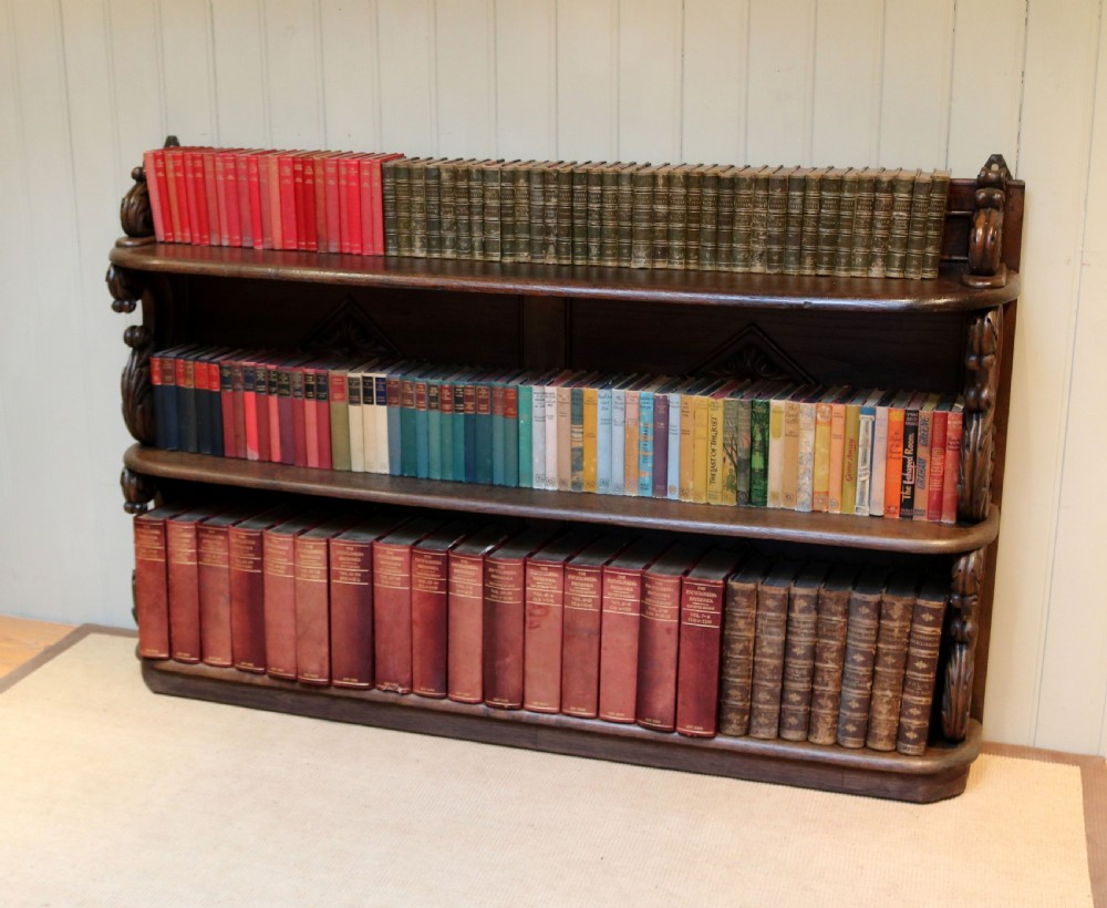 Solid Oak Carved Book Shelves View III