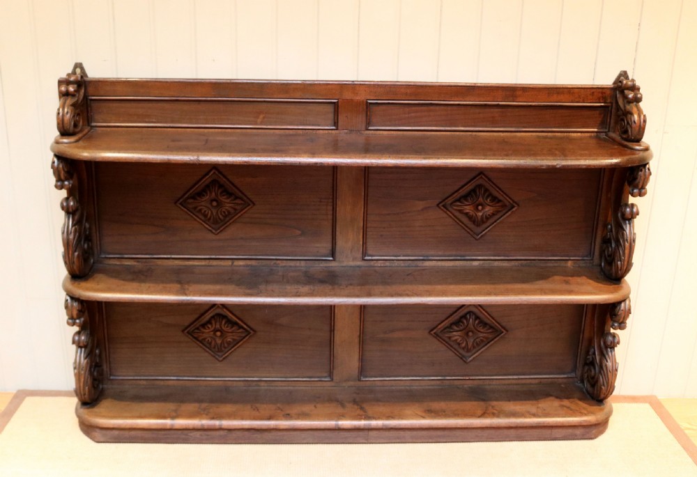 Solid Oak Carved Book Shelves View IV