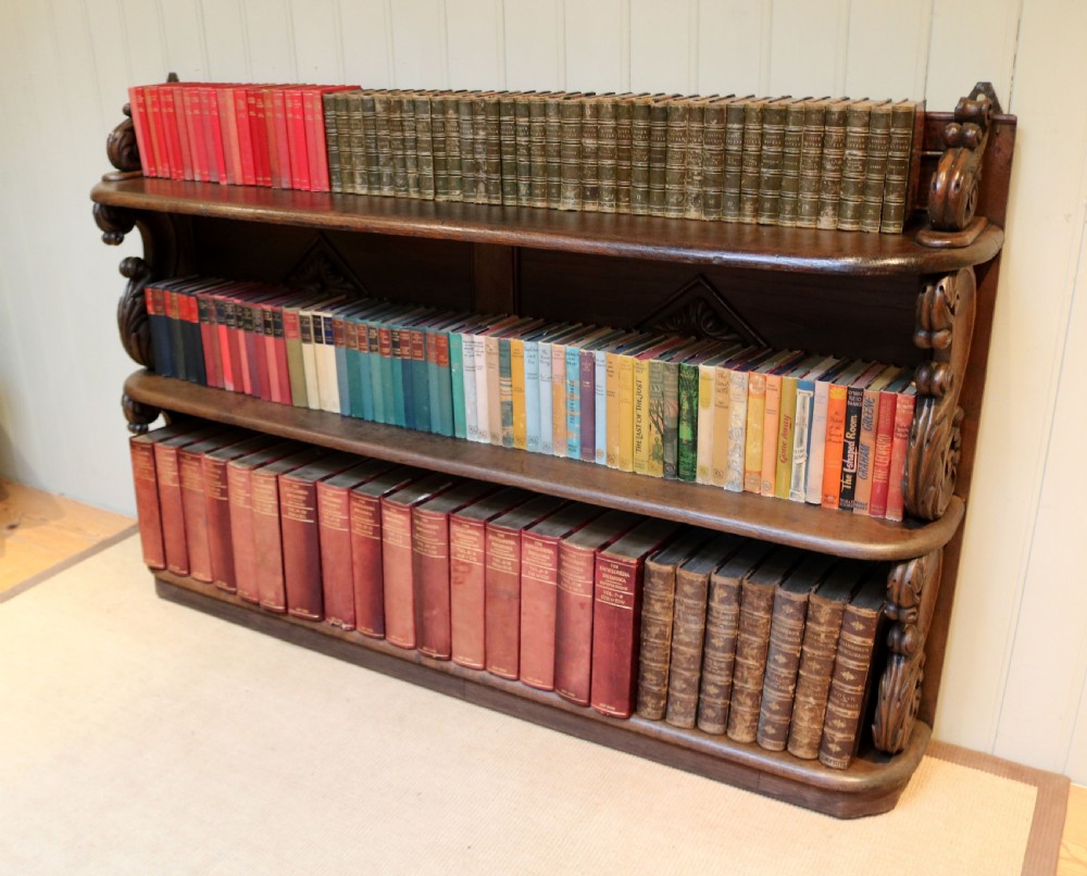 Solid Oak Carved Book Shelves View V