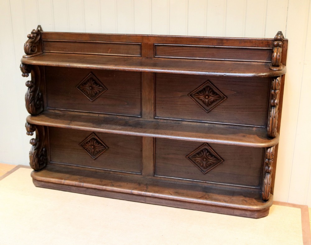 Solid Oak Carved Book Shelves View VI