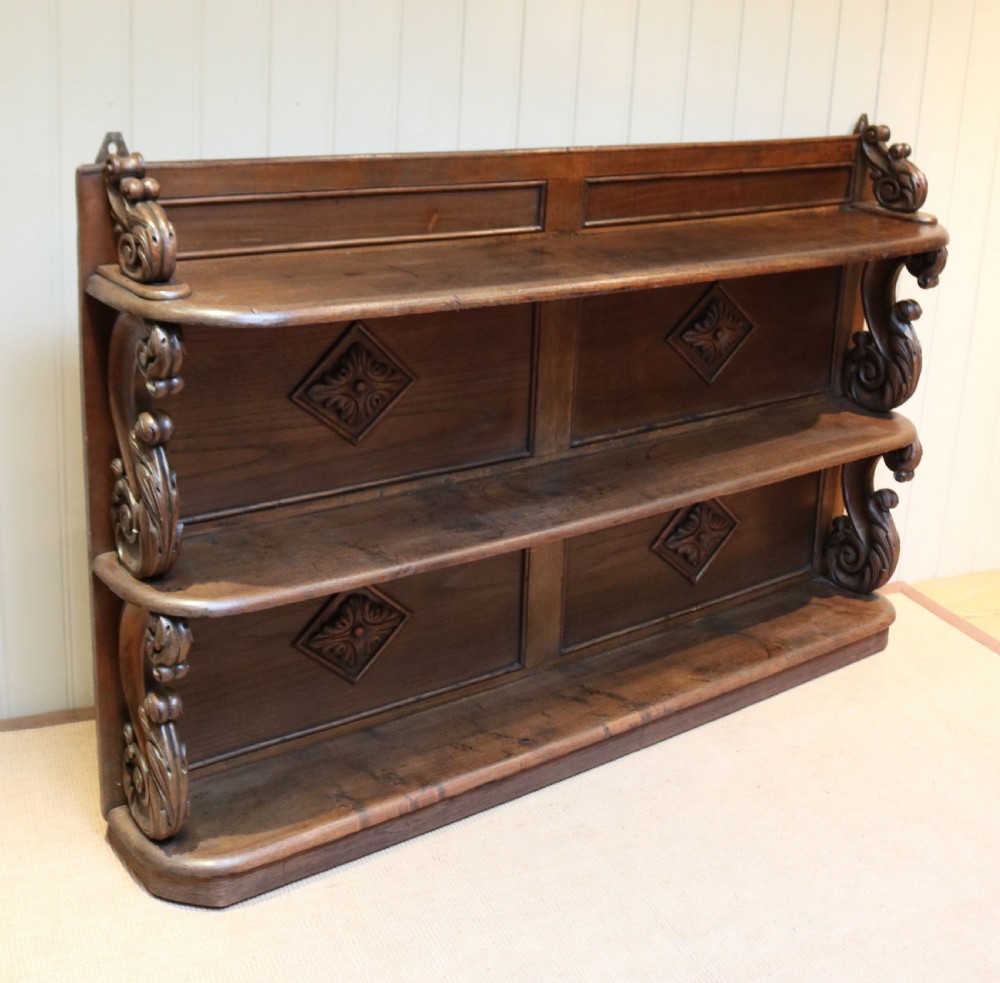 Solid Oak Carved Book Shelves View VIII