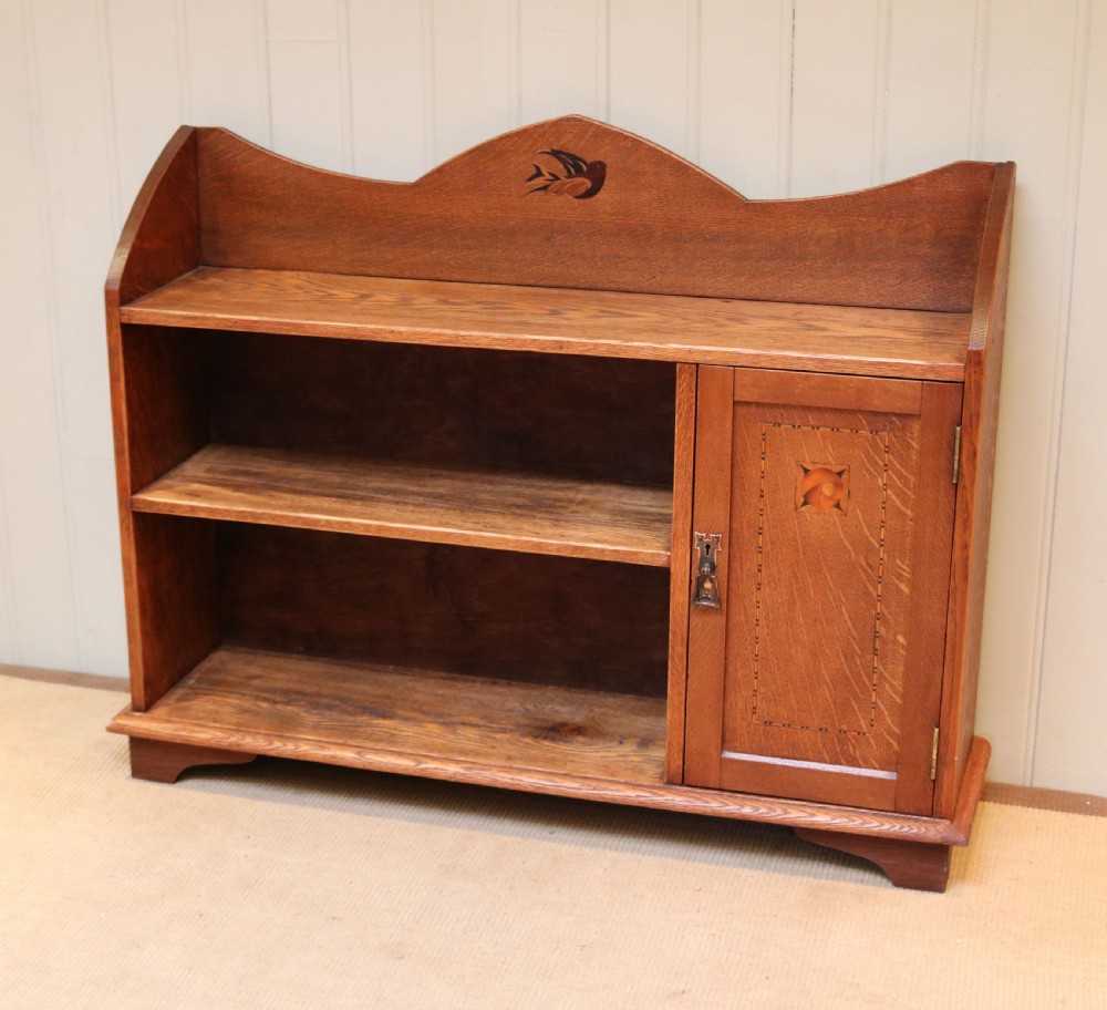 Solid Oak Arts And Crafts Cabinet Bookcase View II