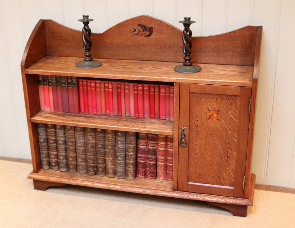 Solid Oak Arts And Crafts Cabinet Bookcase View III