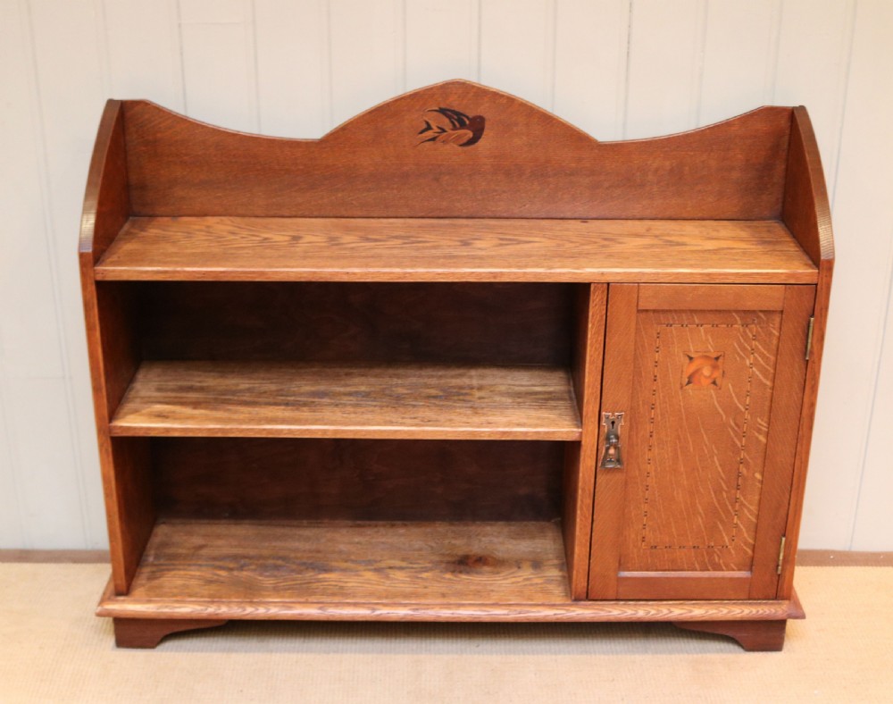 Solid Oak Arts And Crafts Cabinet Bookcase View IV