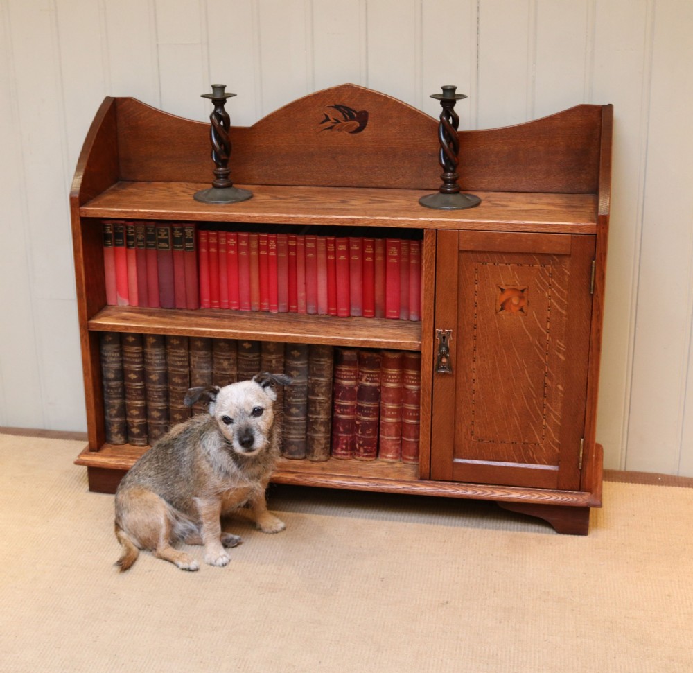 Solid Oak Arts And Crafts Cabinet Bookcase View V