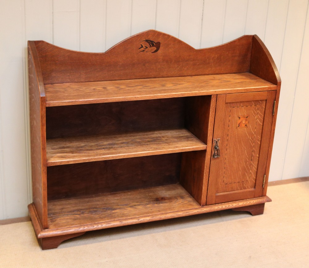 Solid Oak Arts And Crafts Cabinet Bookcase View VI