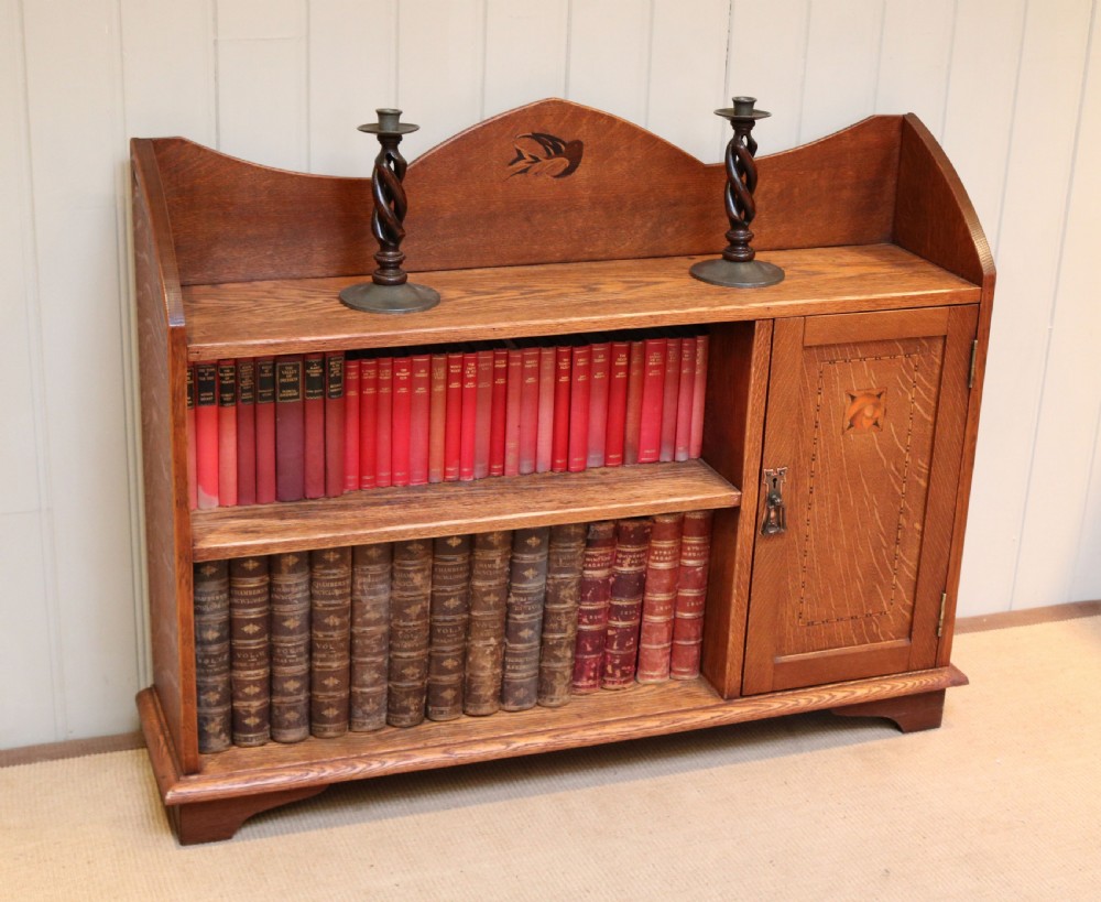 Solid Oak Arts And Crafts Cabinet Bookcase View VII
