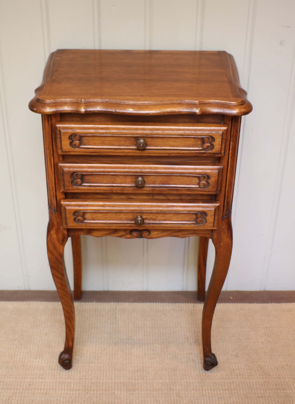 French Oak Bedside Cabinet 