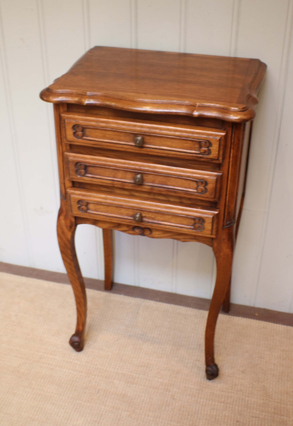 French Oak Bedside Cabinet  View III
