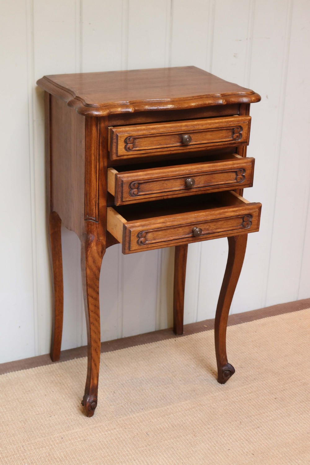 French Oak Bedside Cabinet  View IV