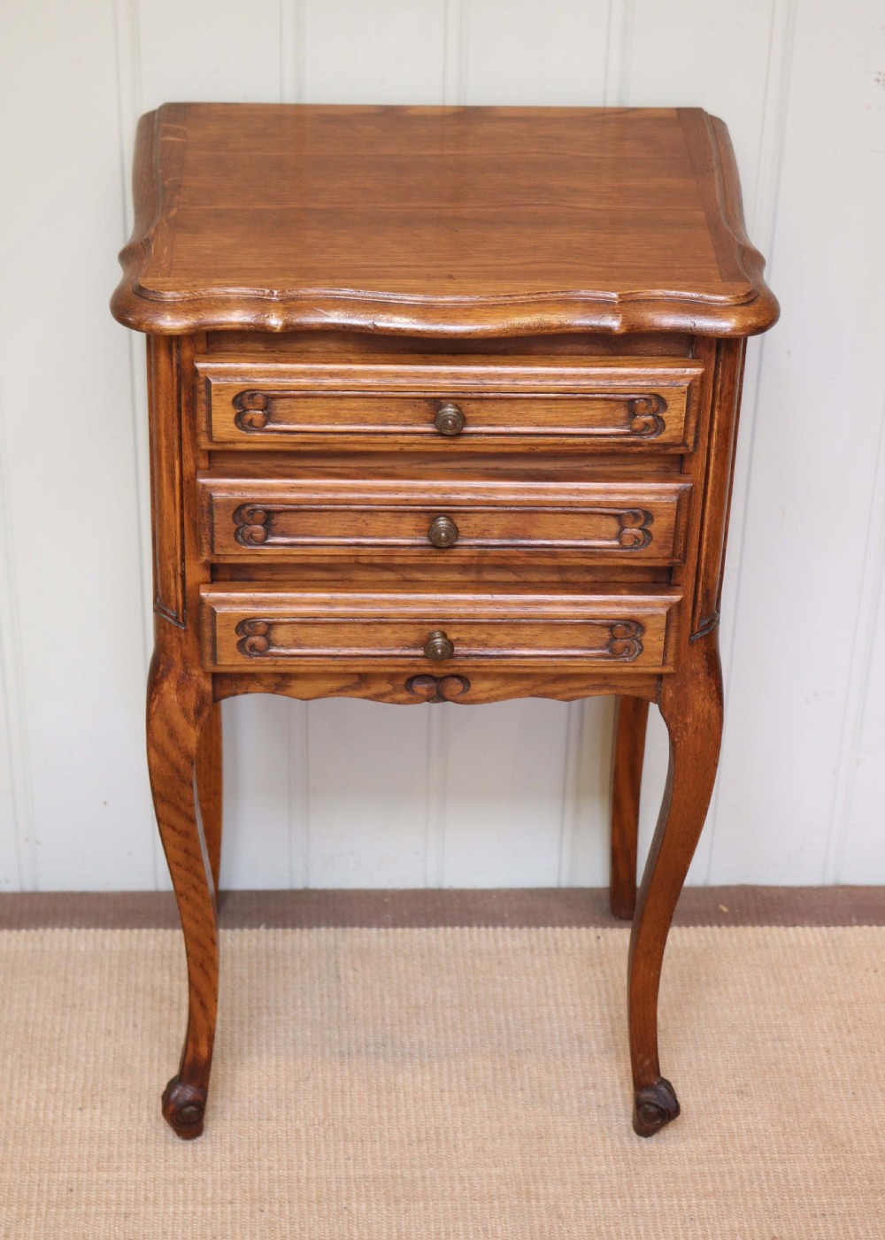 French Oak Bedside Cabinet  View V