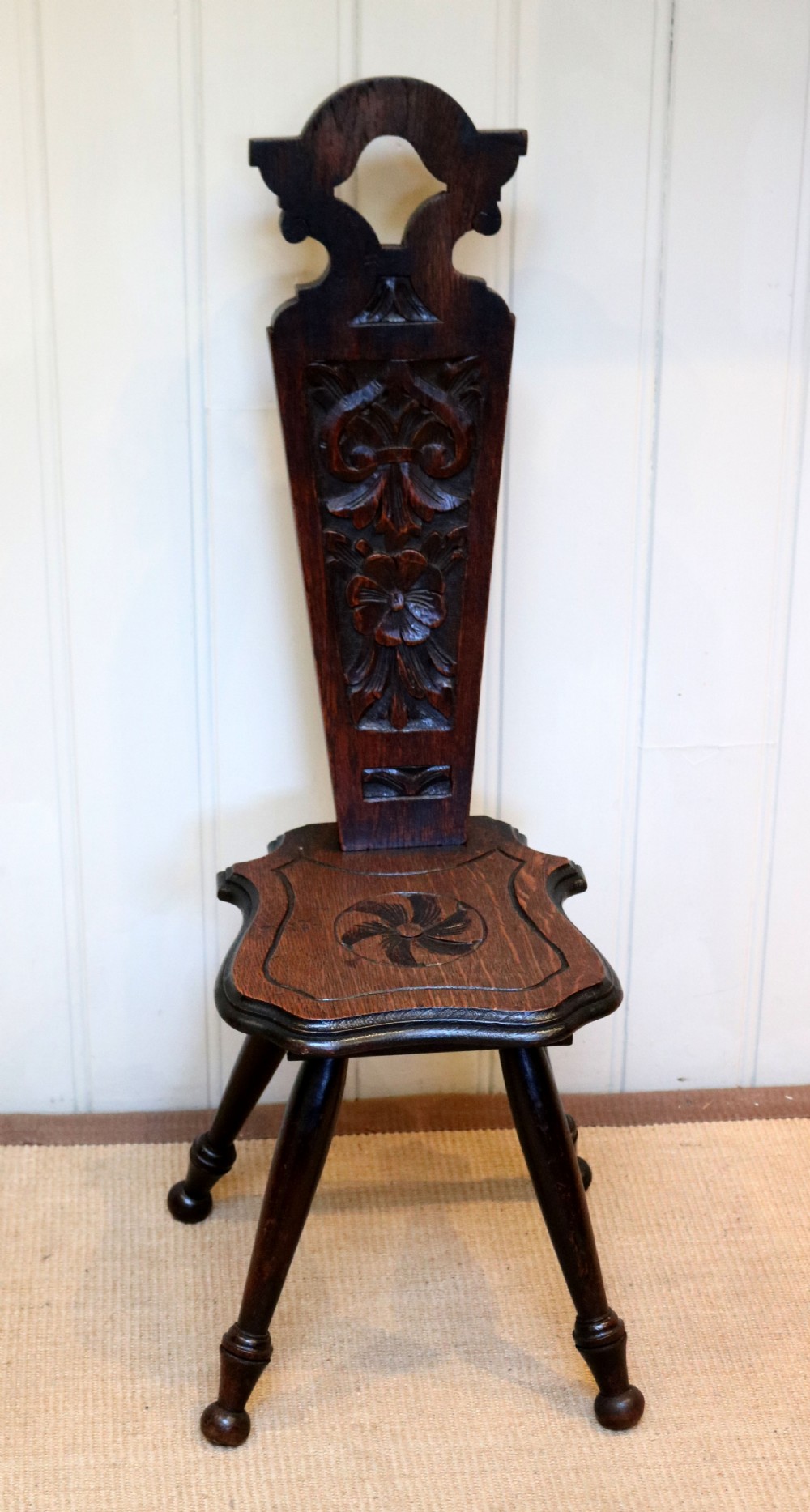 Solid Oak Spinning Chair