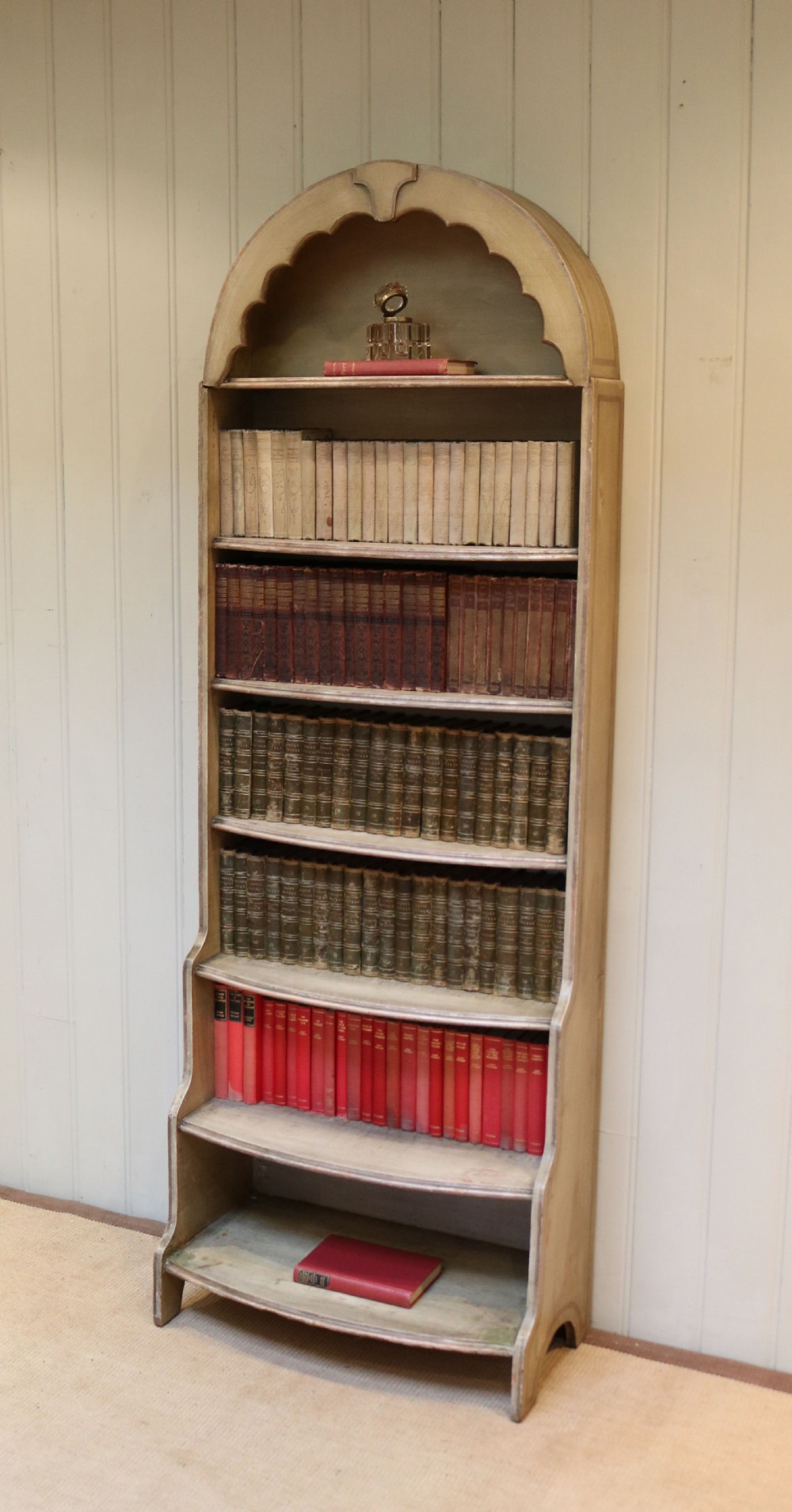 Arch Top Painted Open Bookcase 
