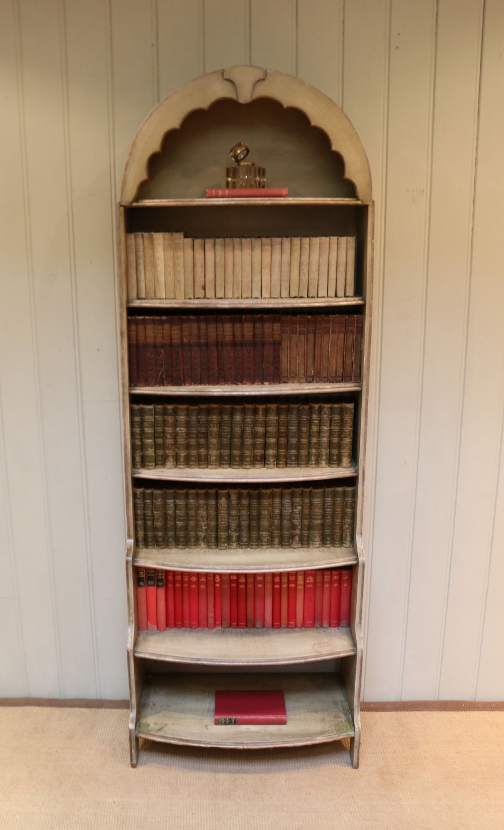 Arch Top Painted Open Bookcase  View III