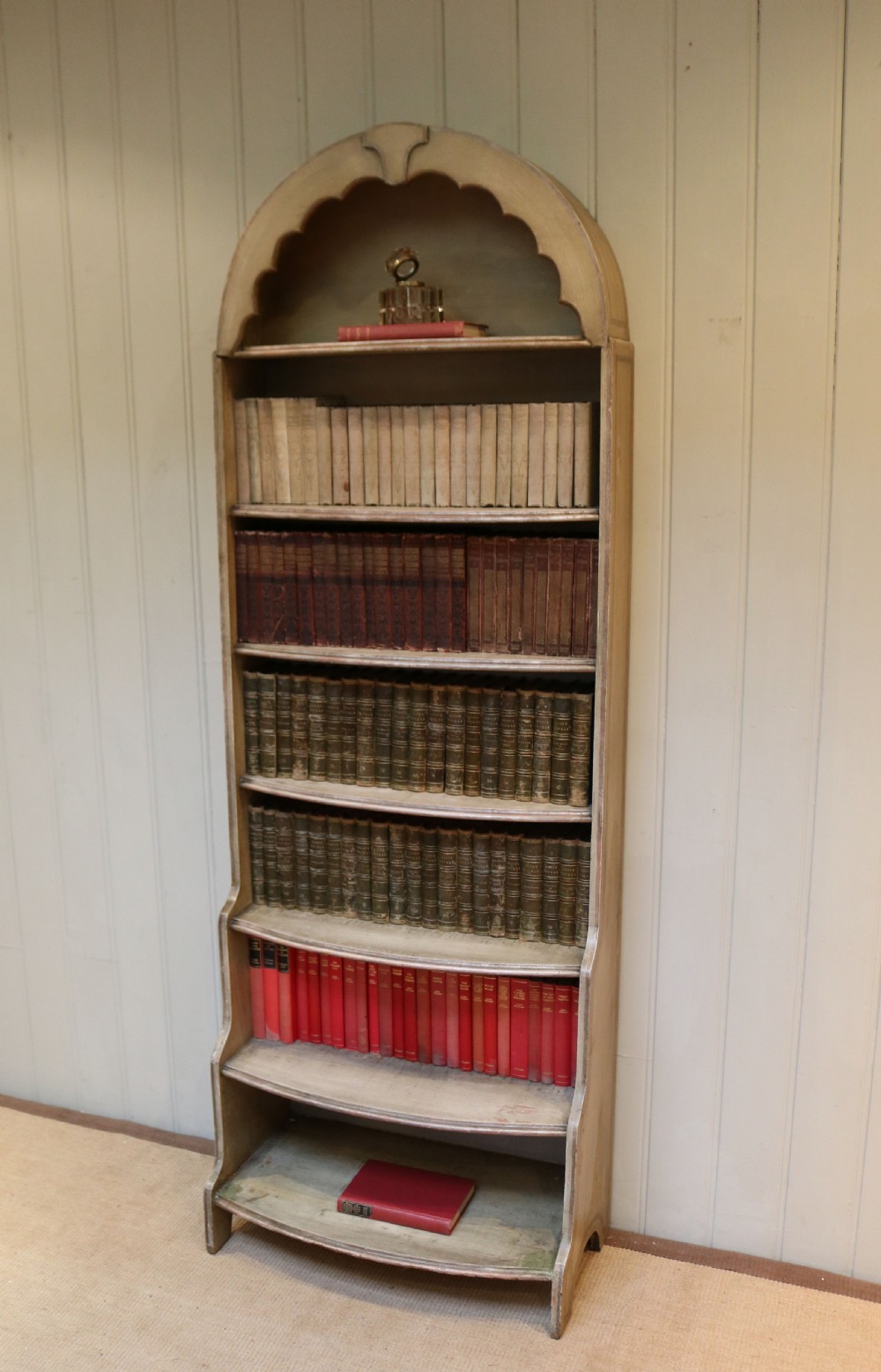 Arch Top Painted Open Bookcase  View V