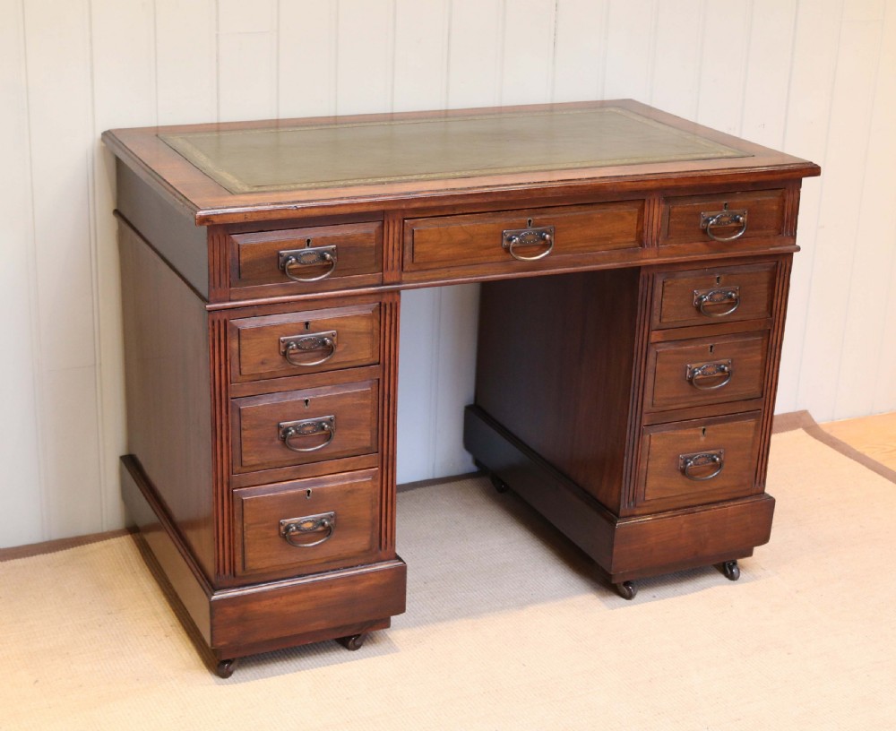 Small Proportioned Walnut Pedestal Desk View II