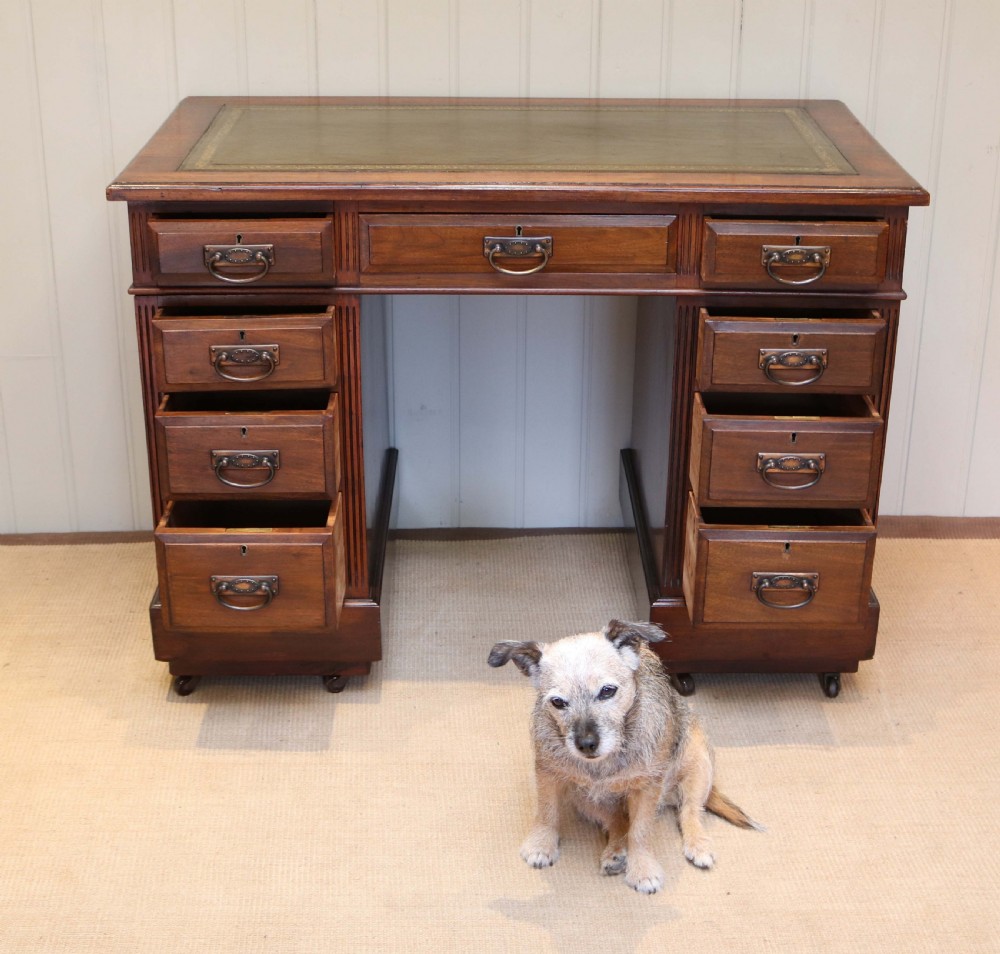 Small Proportioned Walnut Pedestal Desk View III