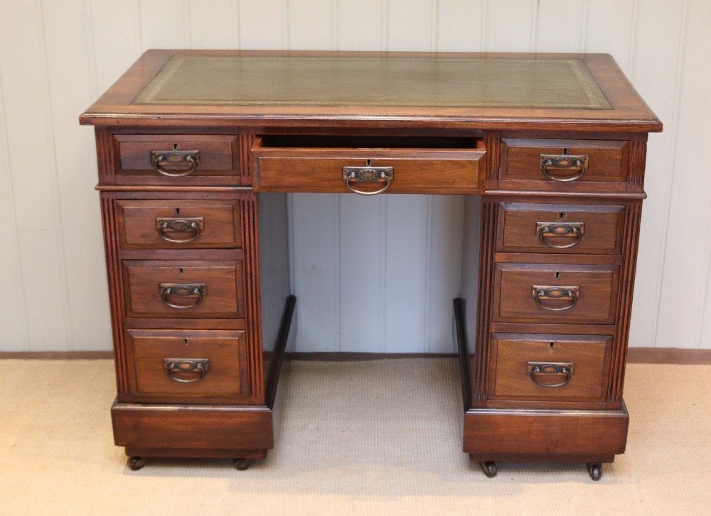 Small Proportioned Walnut Pedestal Desk View IV