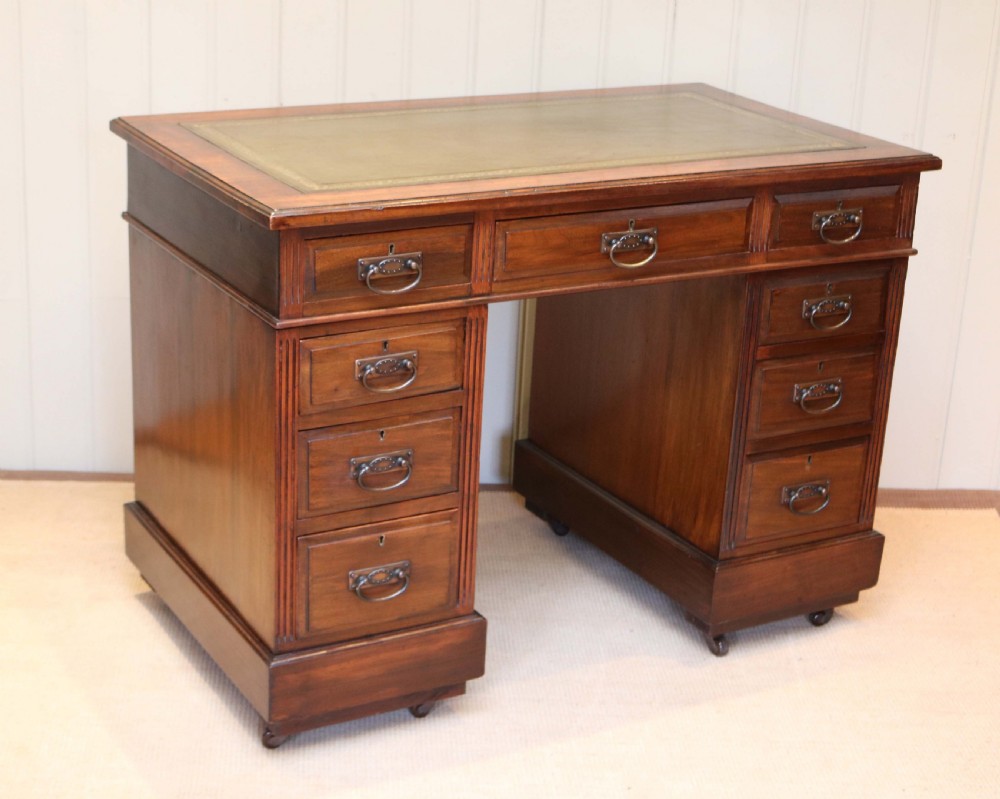 Small Proportioned Walnut Pedestal Desk View VI