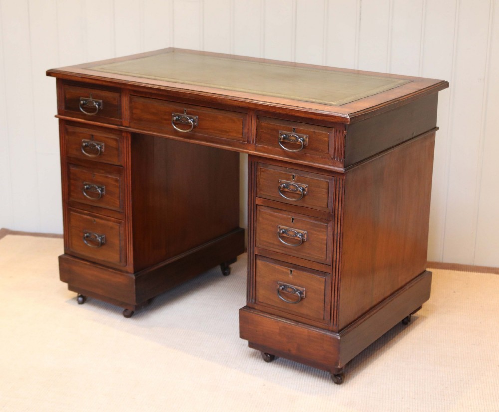 Small Proportioned Walnut Pedestal Desk View VII