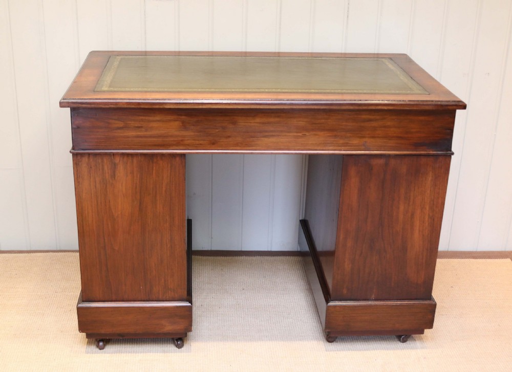 Small Proportioned Walnut Pedestal Desk View VIII