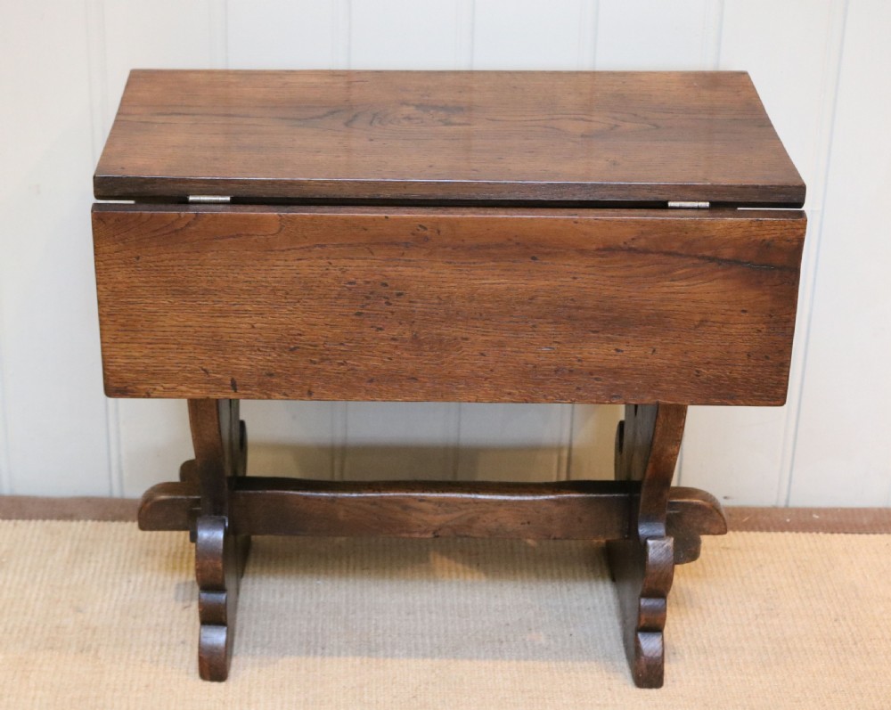 Small Rustic Oak Drop Leaf Table 