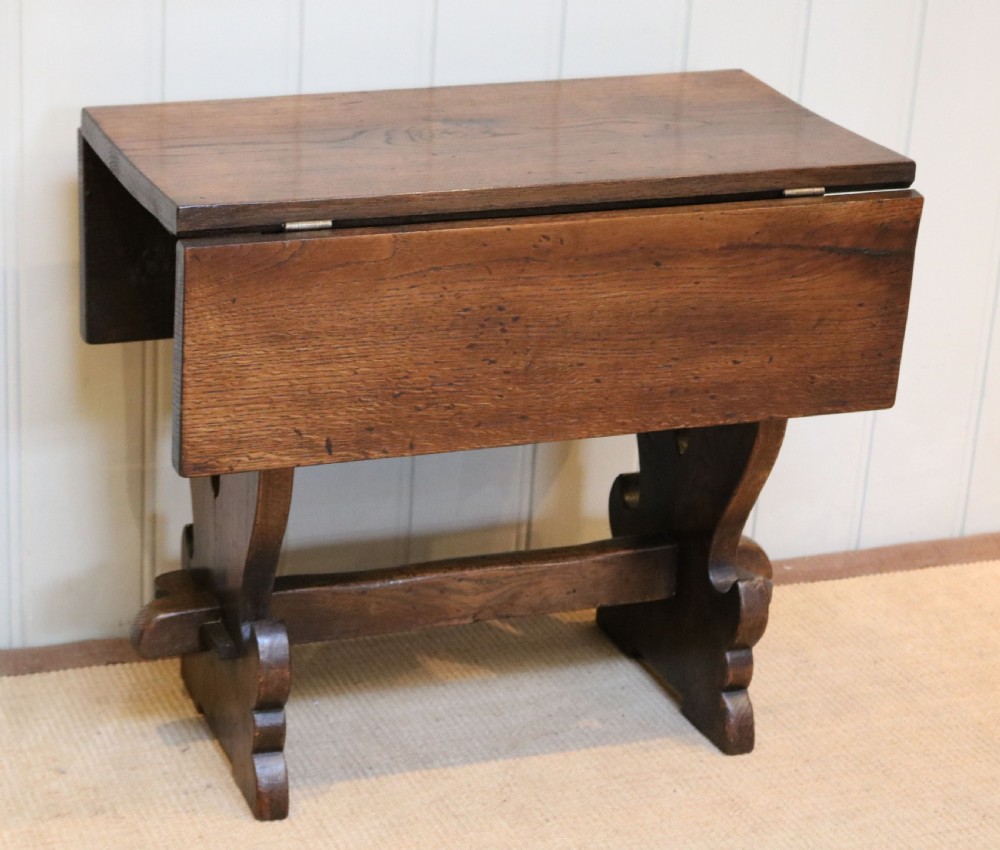 Small Rustic Oak Drop Leaf Table  View II