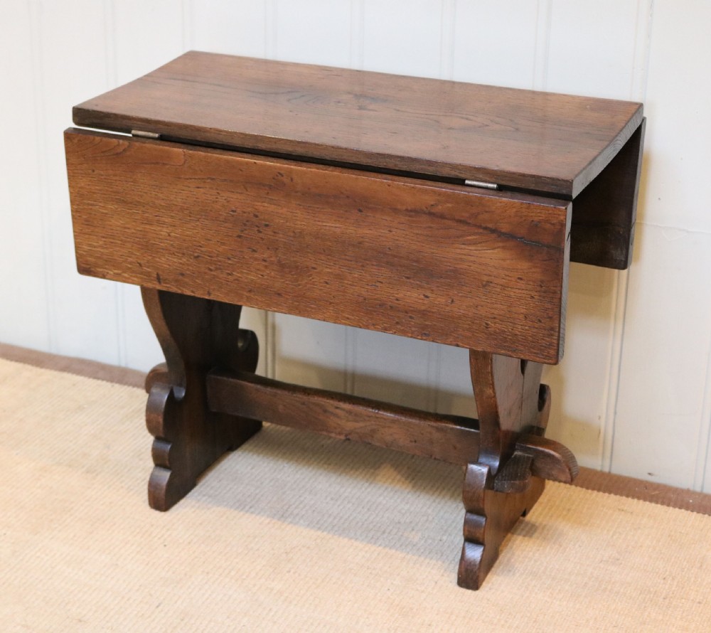Small Rustic Oak Drop Leaf Table  View III