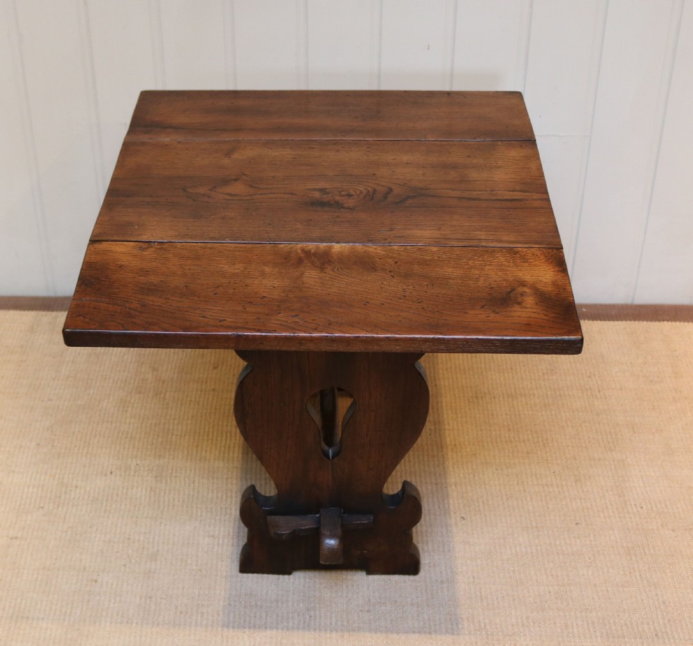 Small Rustic Oak Drop Leaf Table  View V