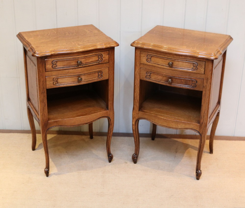 Pair Of French Light Oak Bedside Cabinets View V