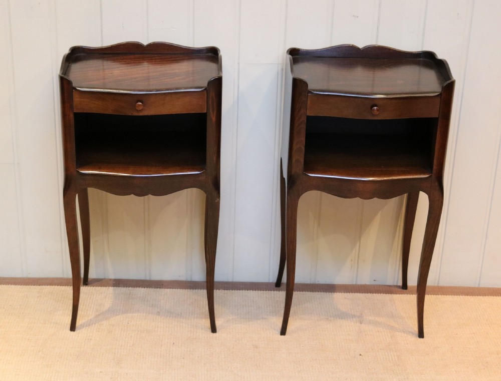 Pair Of French Beech Wood Bedside Cabinets