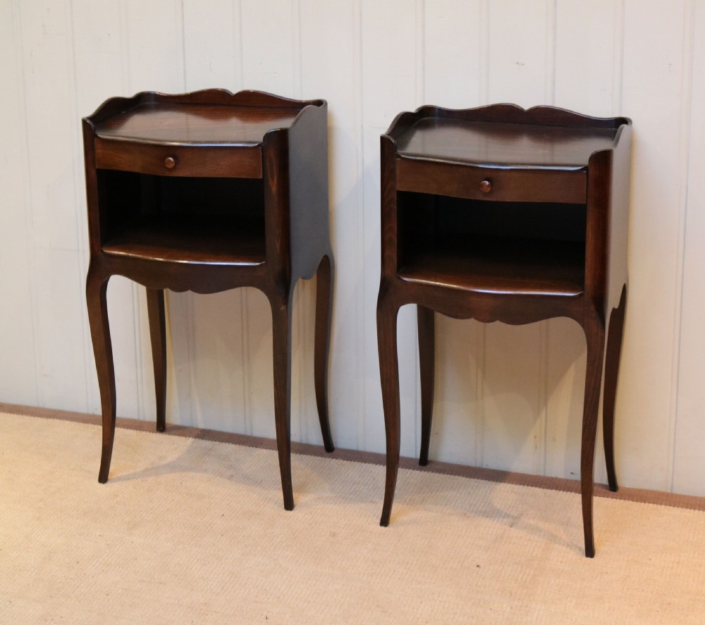 Pair Of French Beech Wood Bedside Cabinets View II