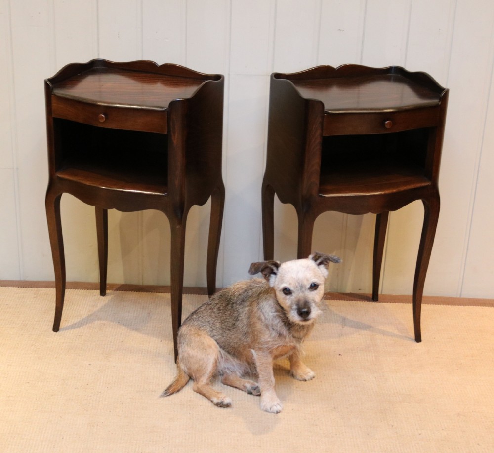 Pair Of French Beech Wood Bedside Cabinets View IV