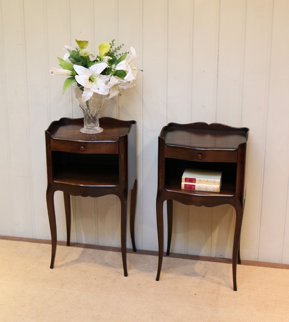 Pair Of French Beech Wood Bedside Cabinets View V