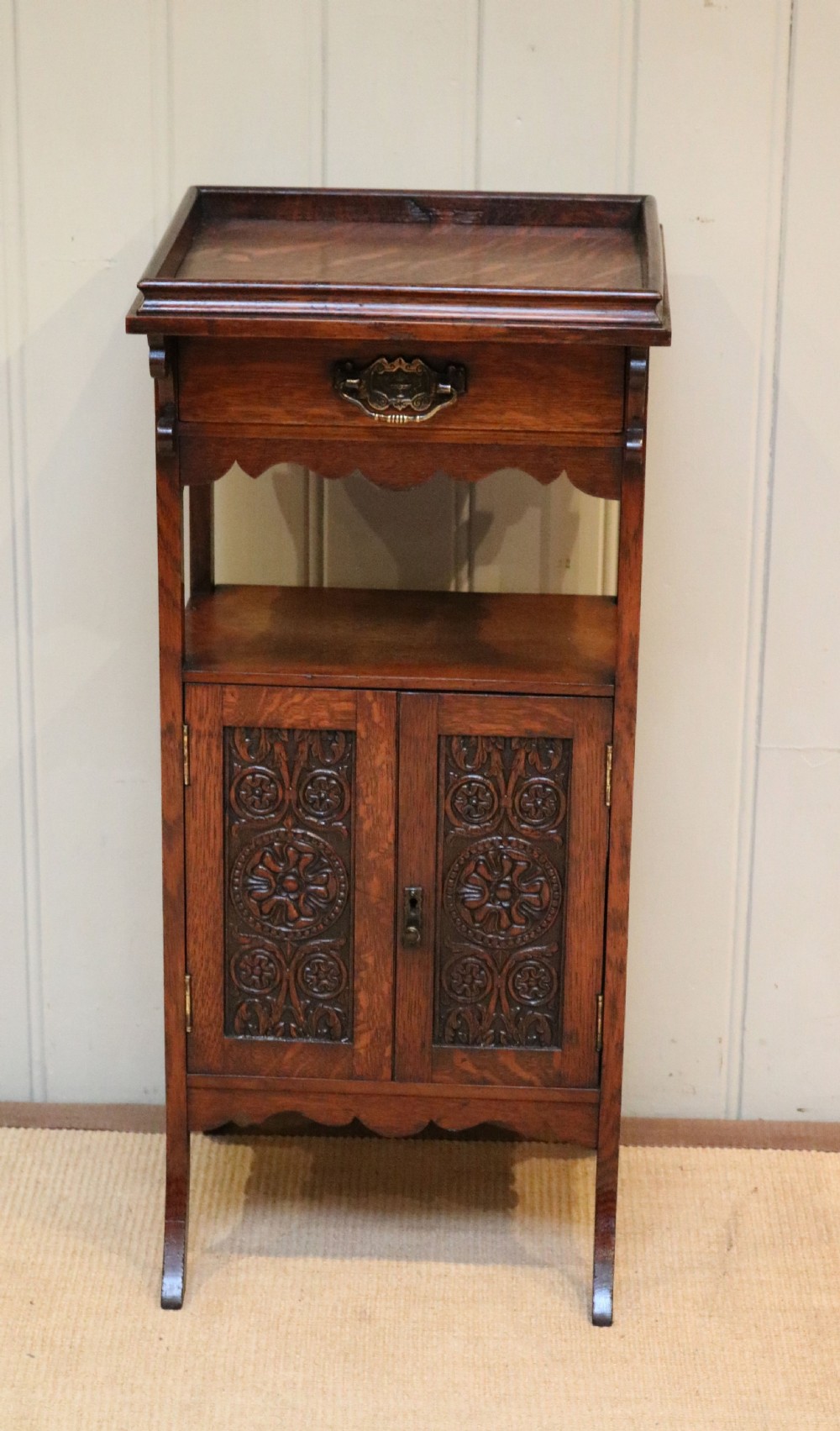 Edwardian Oak Smokers Cabinet