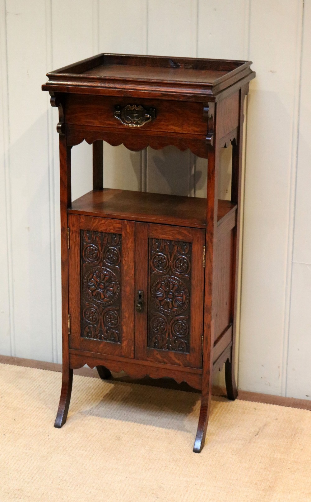 Edwardian Oak Smokers Cabinet View II