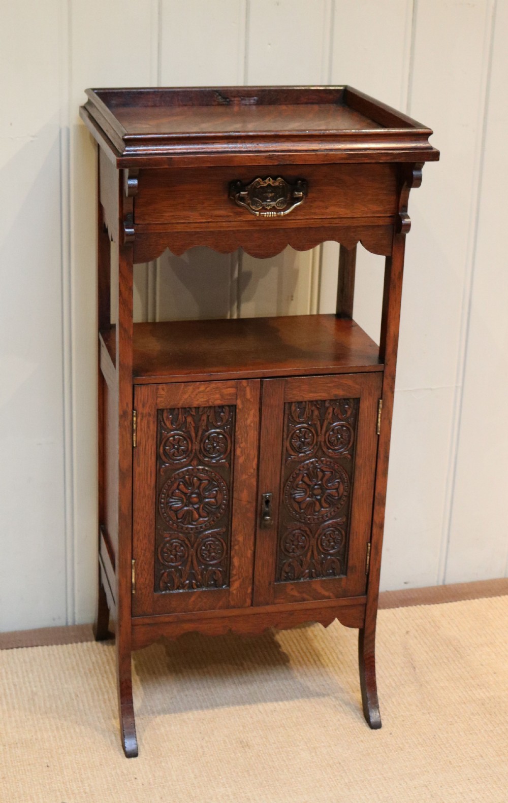 Edwardian Oak Smokers Cabinet View III