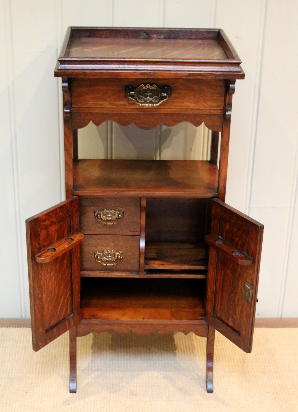 Edwardian Oak Smokers Cabinet View IV