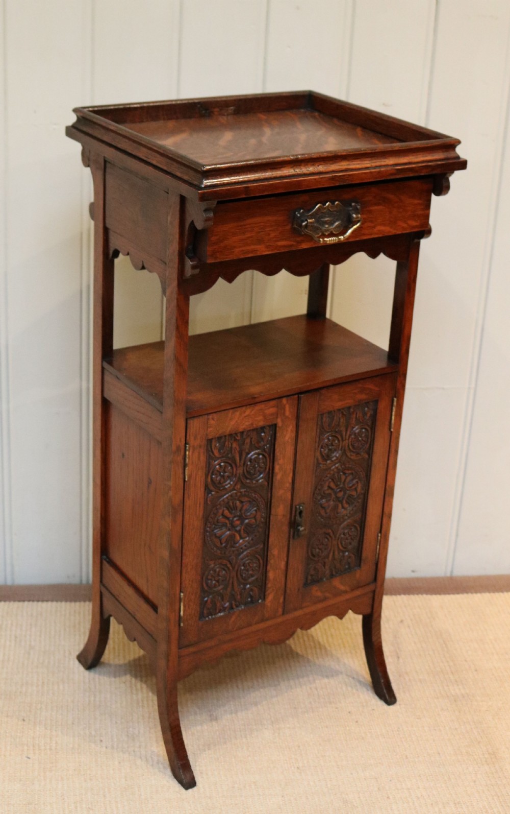 Edwardian Oak Smokers Cabinet View V