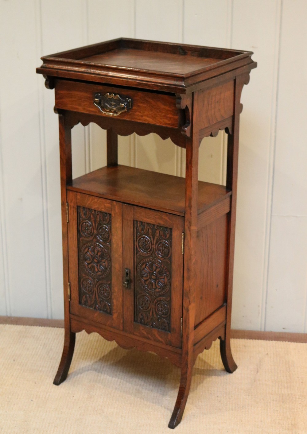 Edwardian Oak Smokers Cabinet View VI