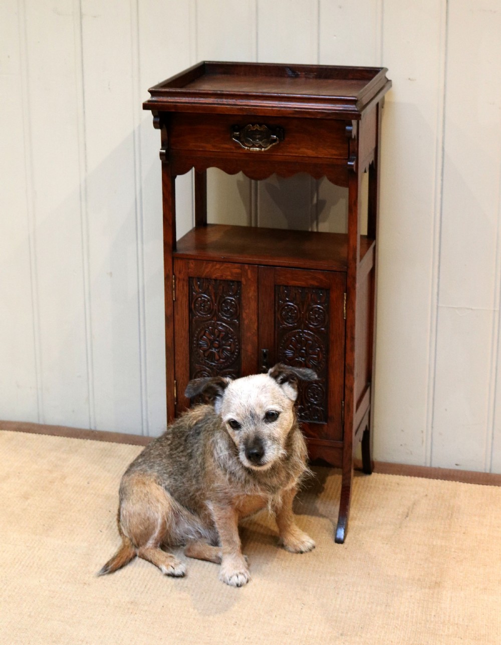 Edwardian Oak Smokers Cabinet View VII