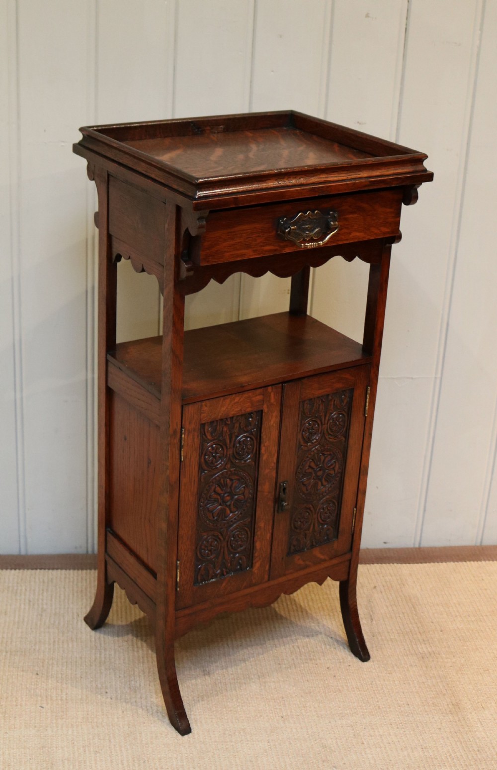 Edwardian Oak Smokers Cabinet View VIII