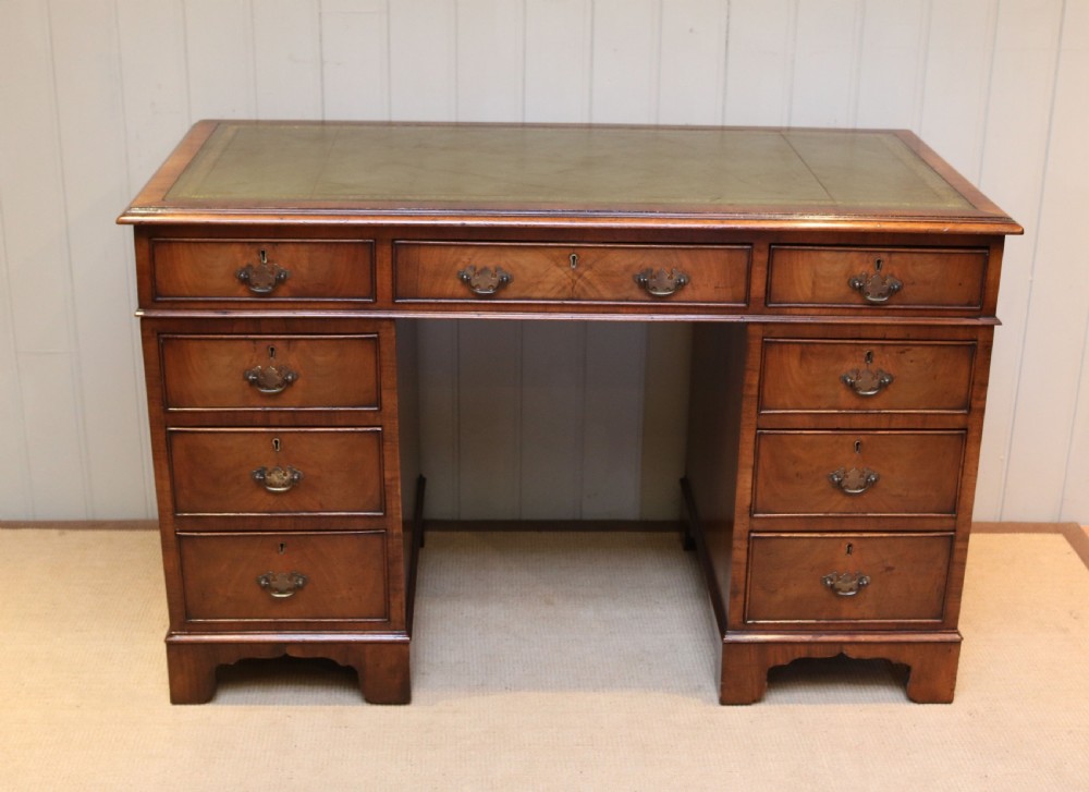 Georgian Style Walnut Pedestal Desk